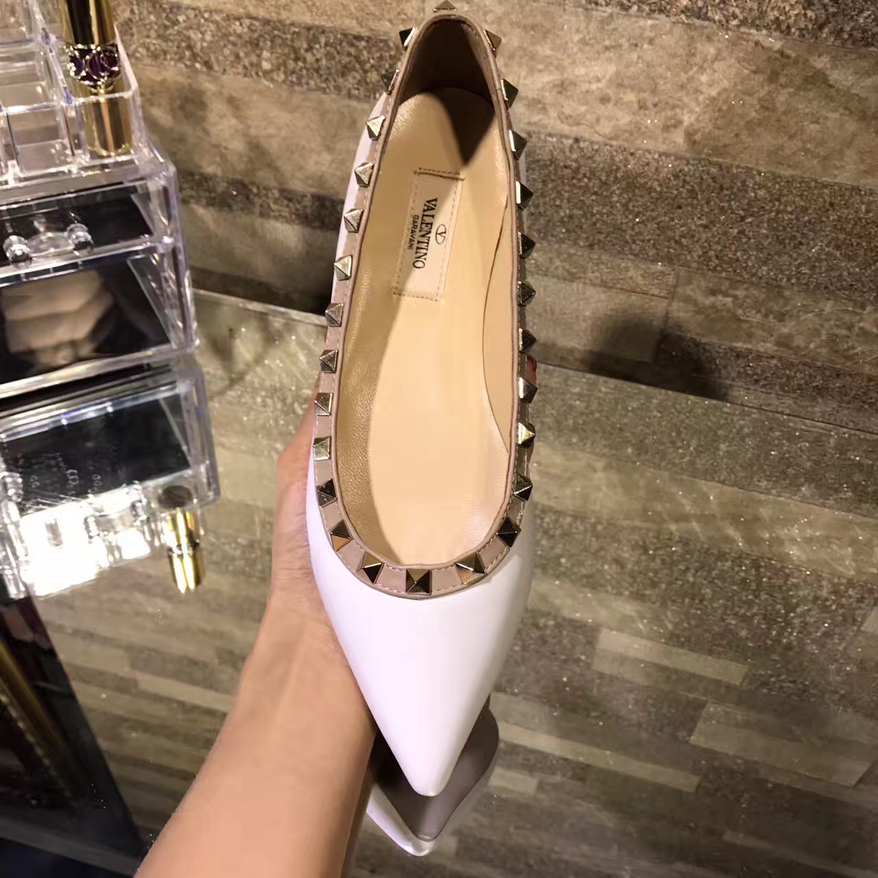 valentino flats white sandals shoes