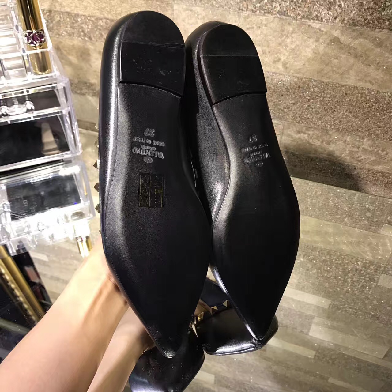 valentino black flat sandals shoes