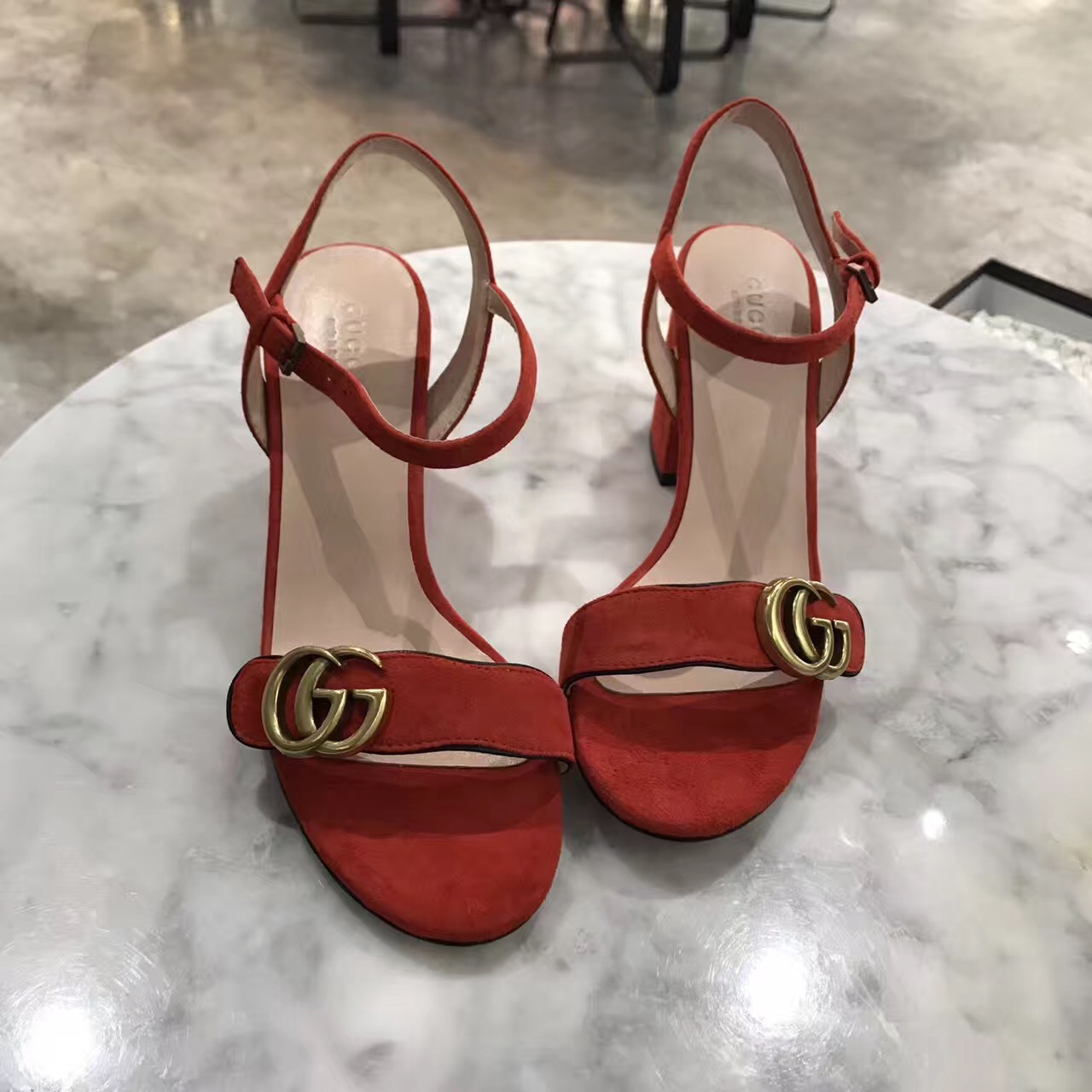 gucci suede heels