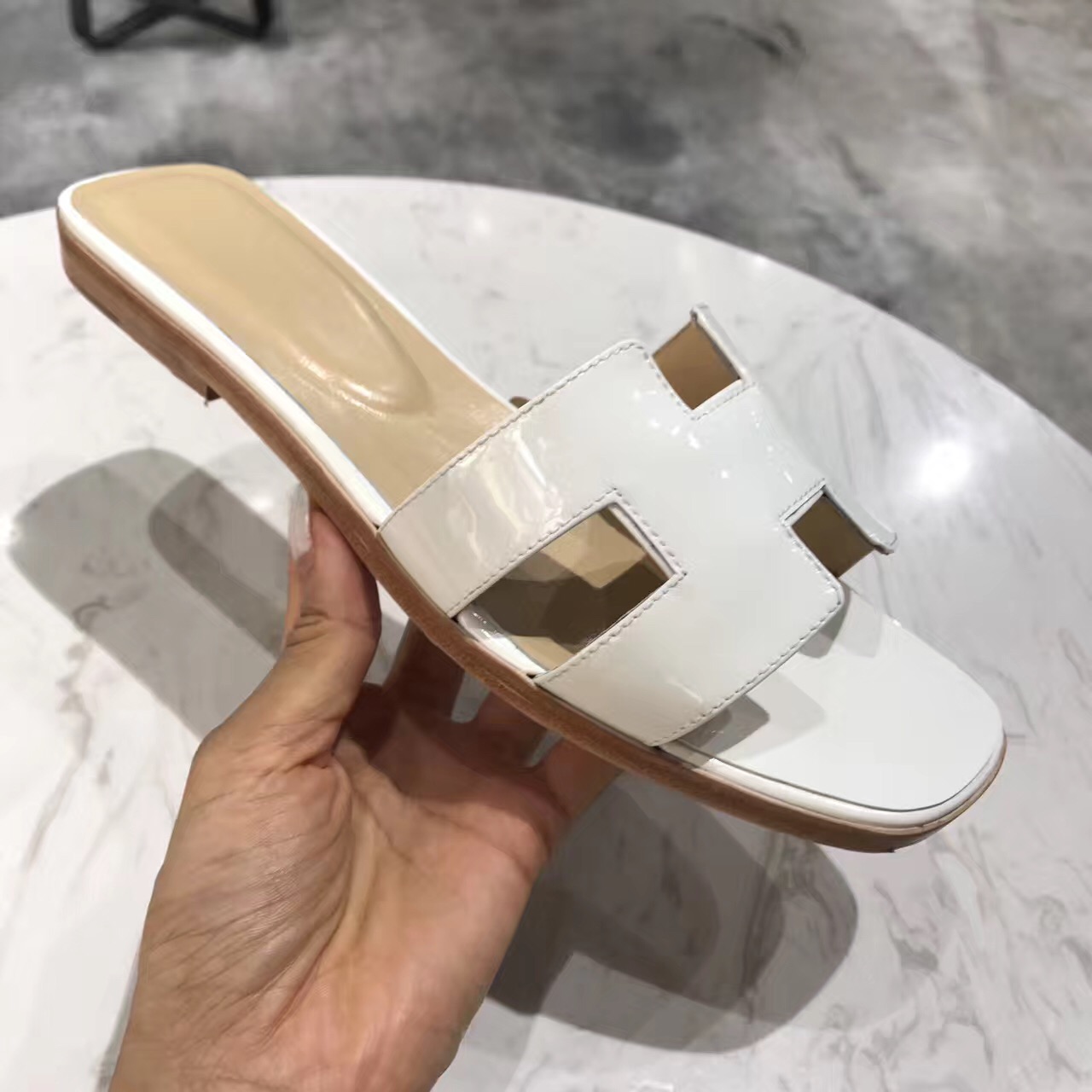 hermes white shoes