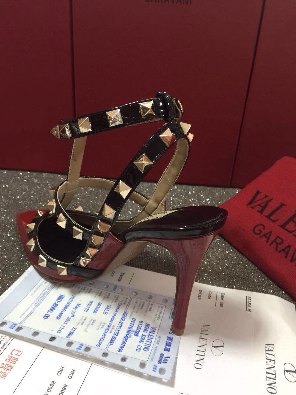 valentino sandals heels stud paint gold shoes