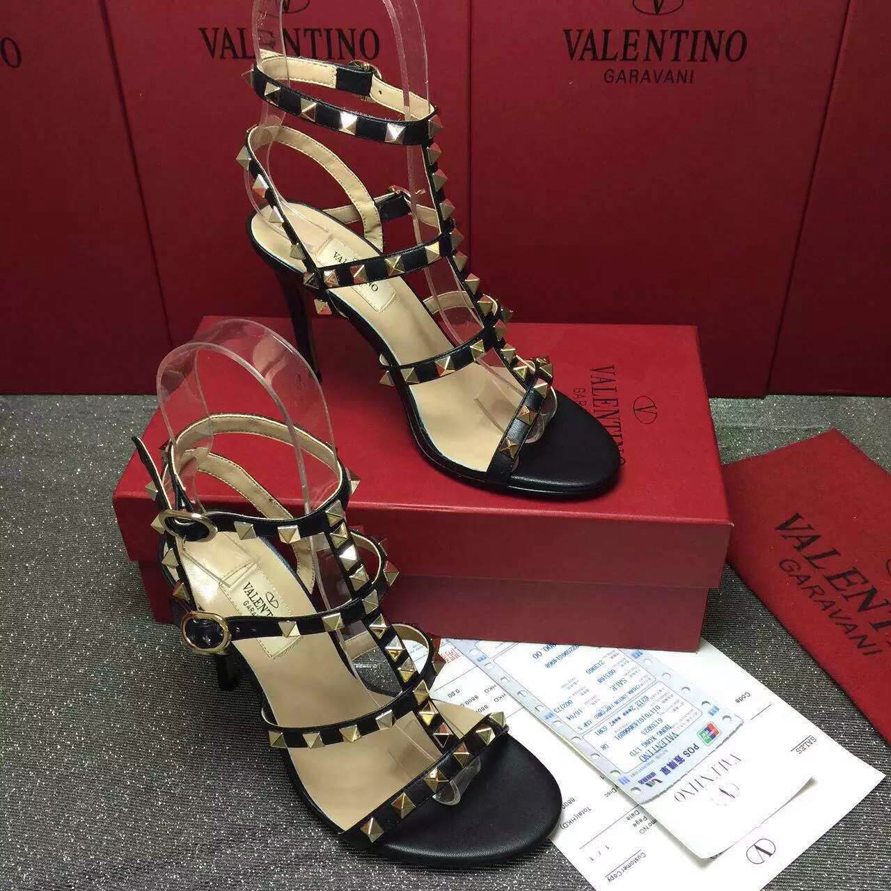 valentino smooth calfskin stud sandals heels shoes