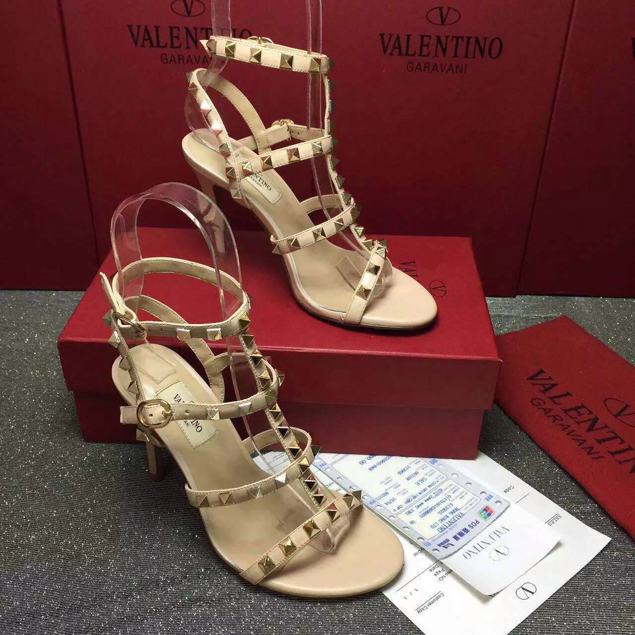 valentino smooth calfskin stud sandals heels shoes