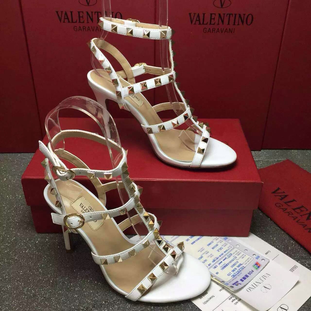 valentino smooth calfskin stud sandals heels shoes