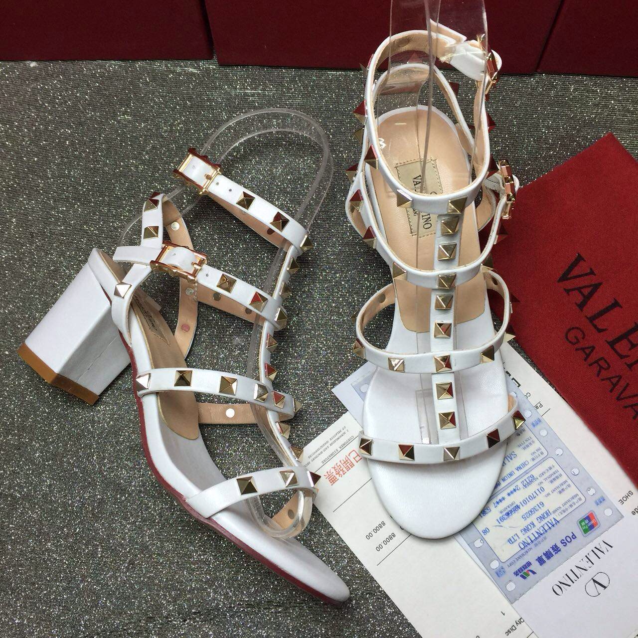 valentino sandals heels gold stud shoes