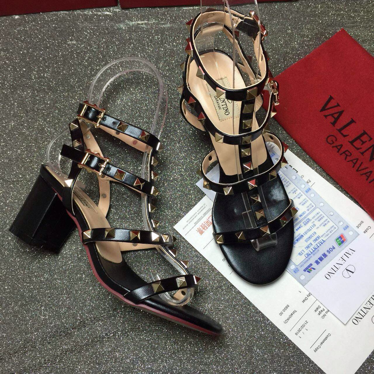 valentino sandals heels gold stud shoes