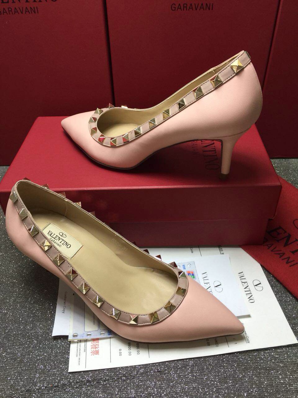 valentino smooth calfskin stud sandals heels shoes
