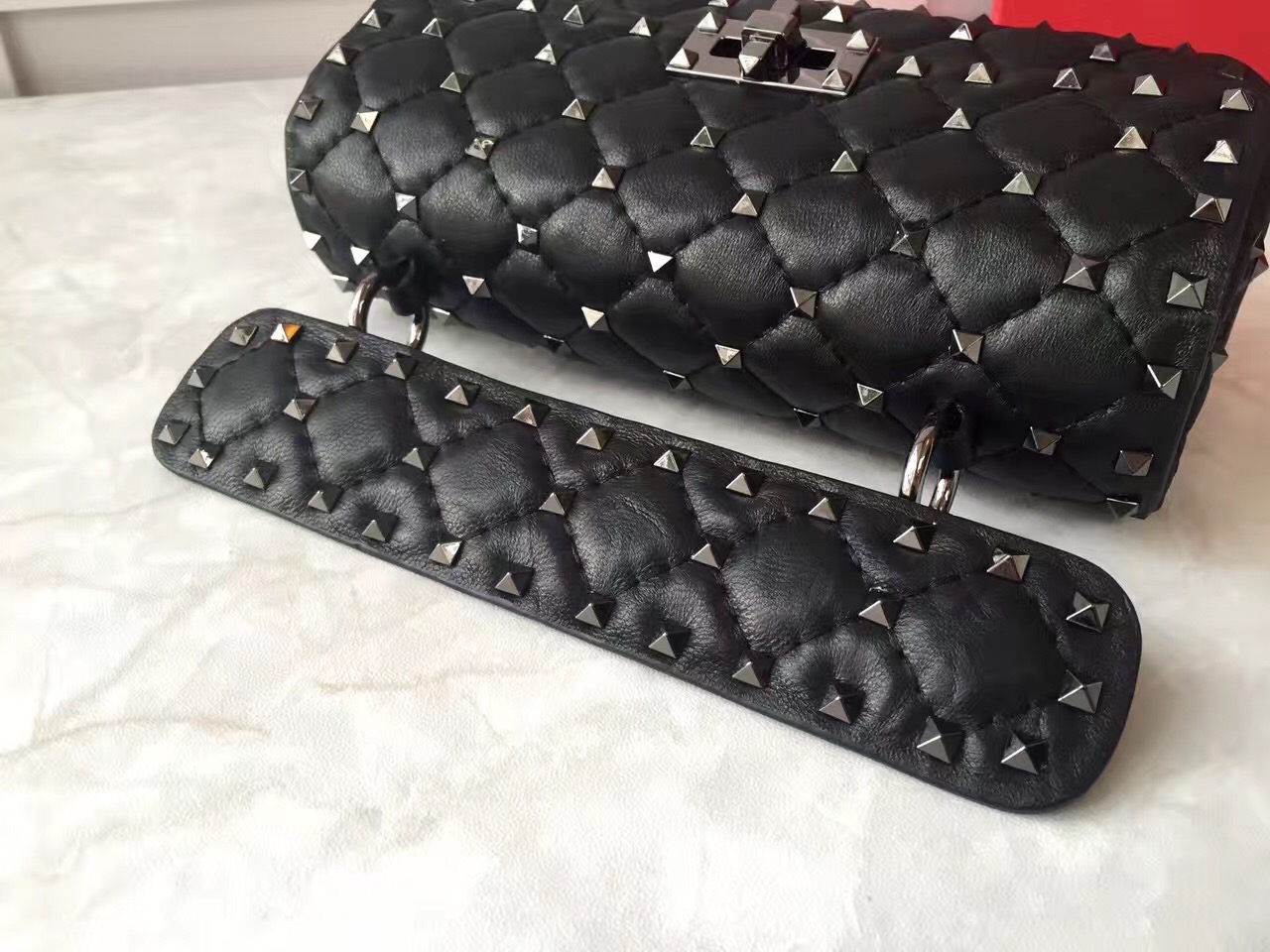 valentino small rockstud black handbags