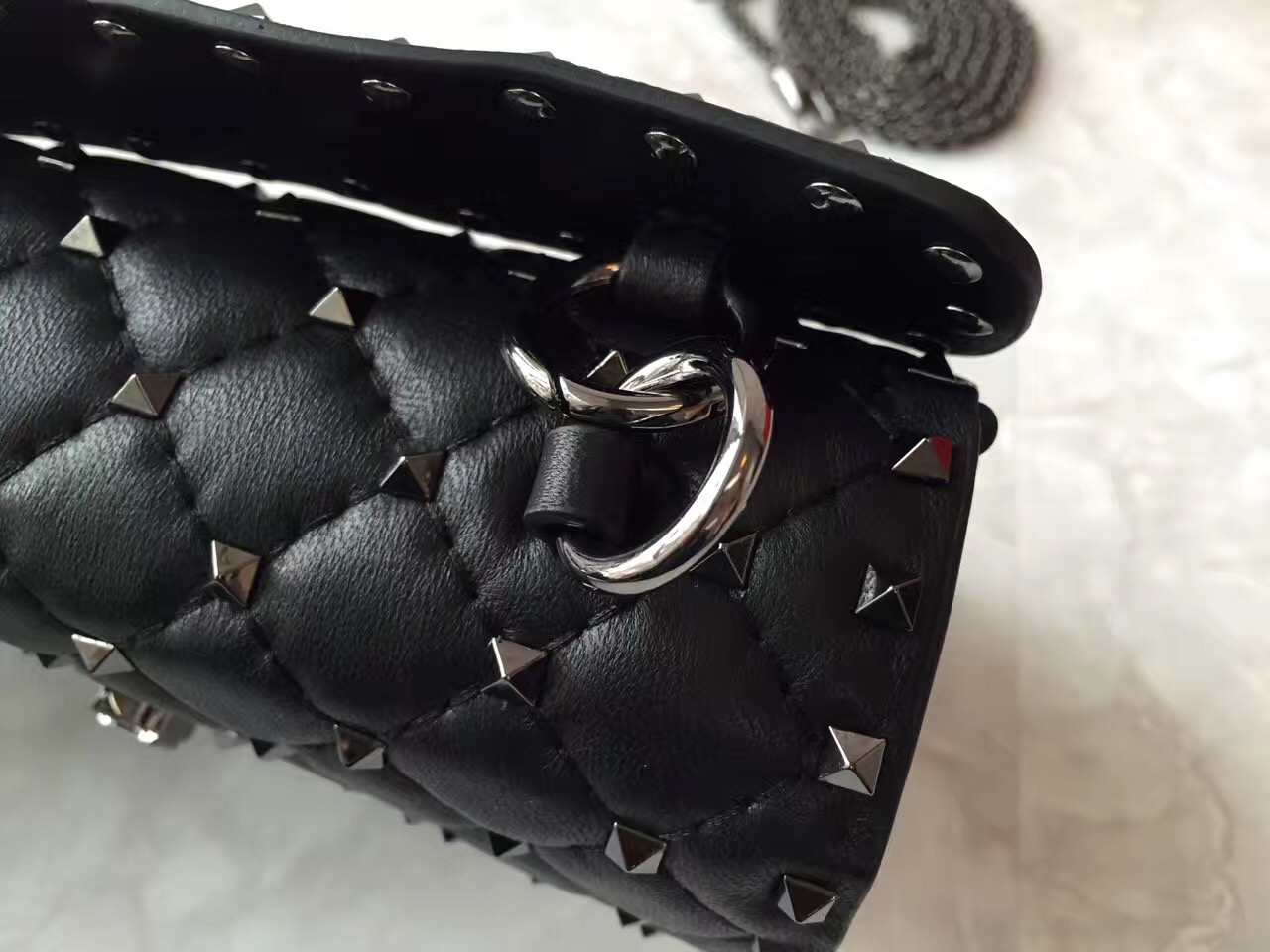 valentino small rockstud black handbags