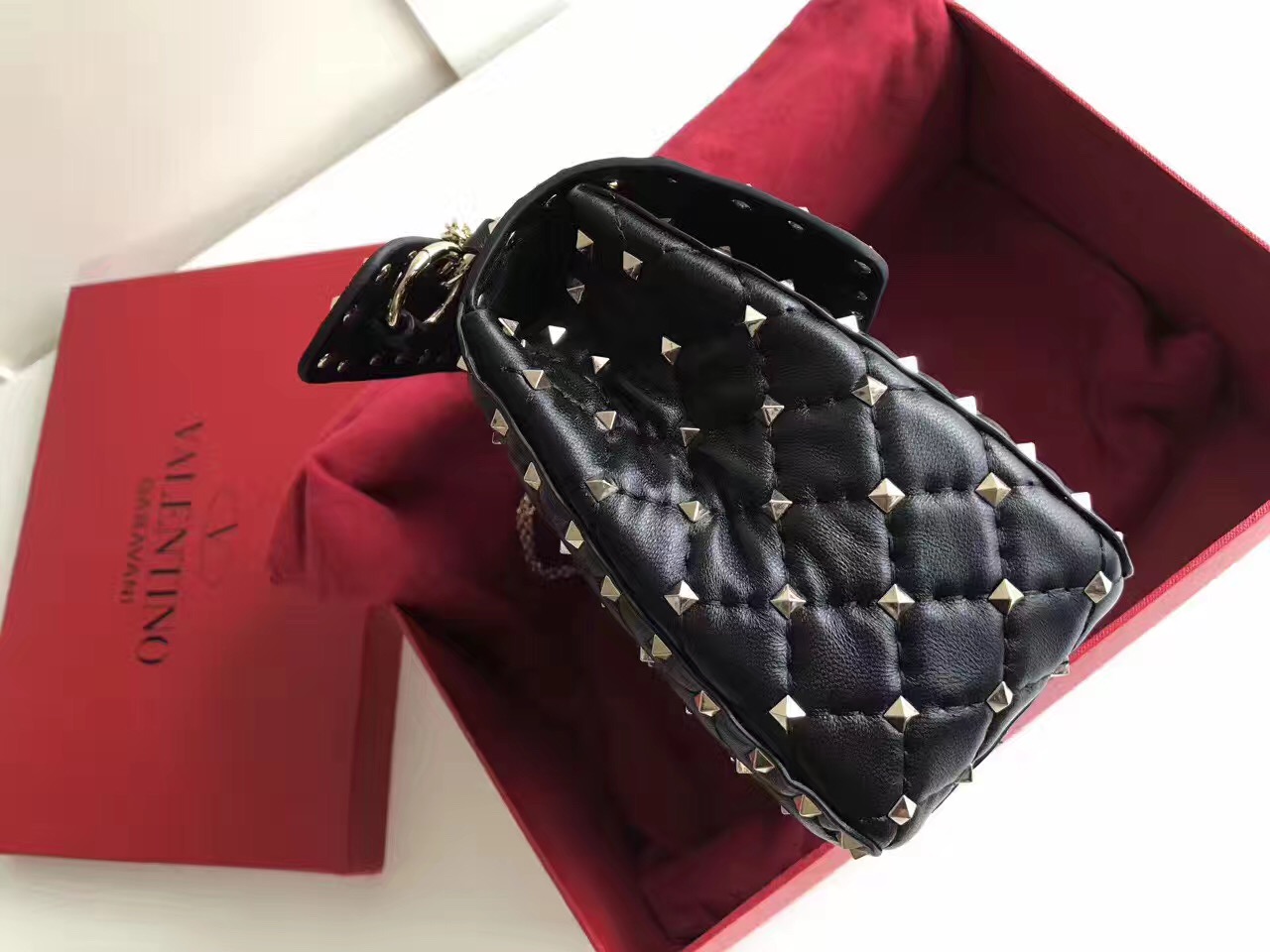 valentino rockstud tote black shoulder 24cm handbags