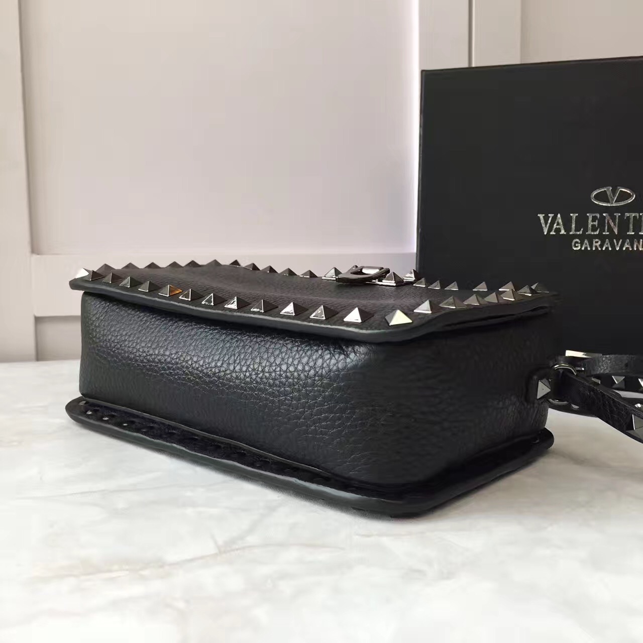 valentino small rockstud shoulder black handbags