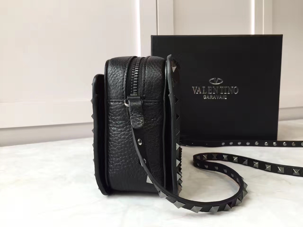 valentino small rockstud shoulder black handbags