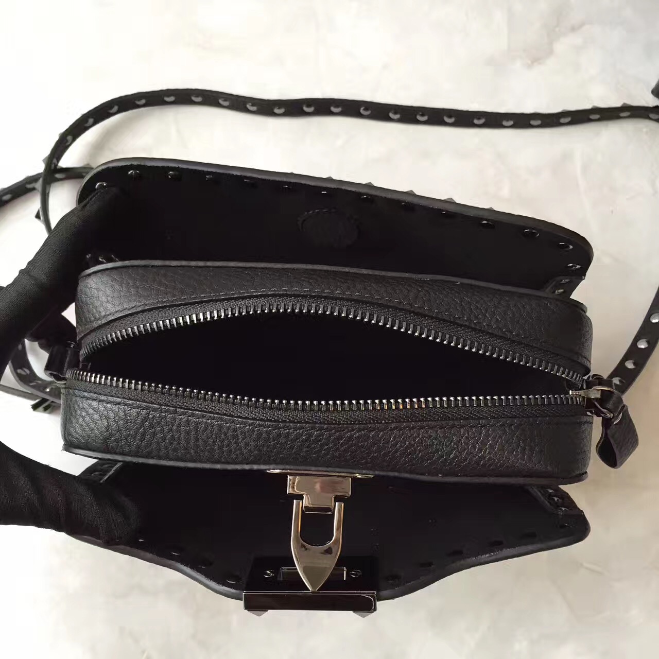 valentino small rockstud shoulder black handbags