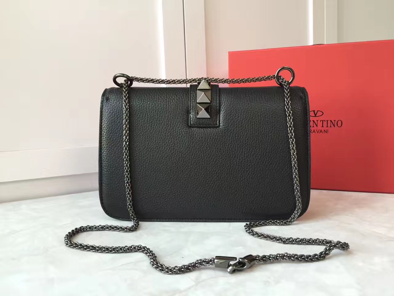 valentino large black body chain cross handbags