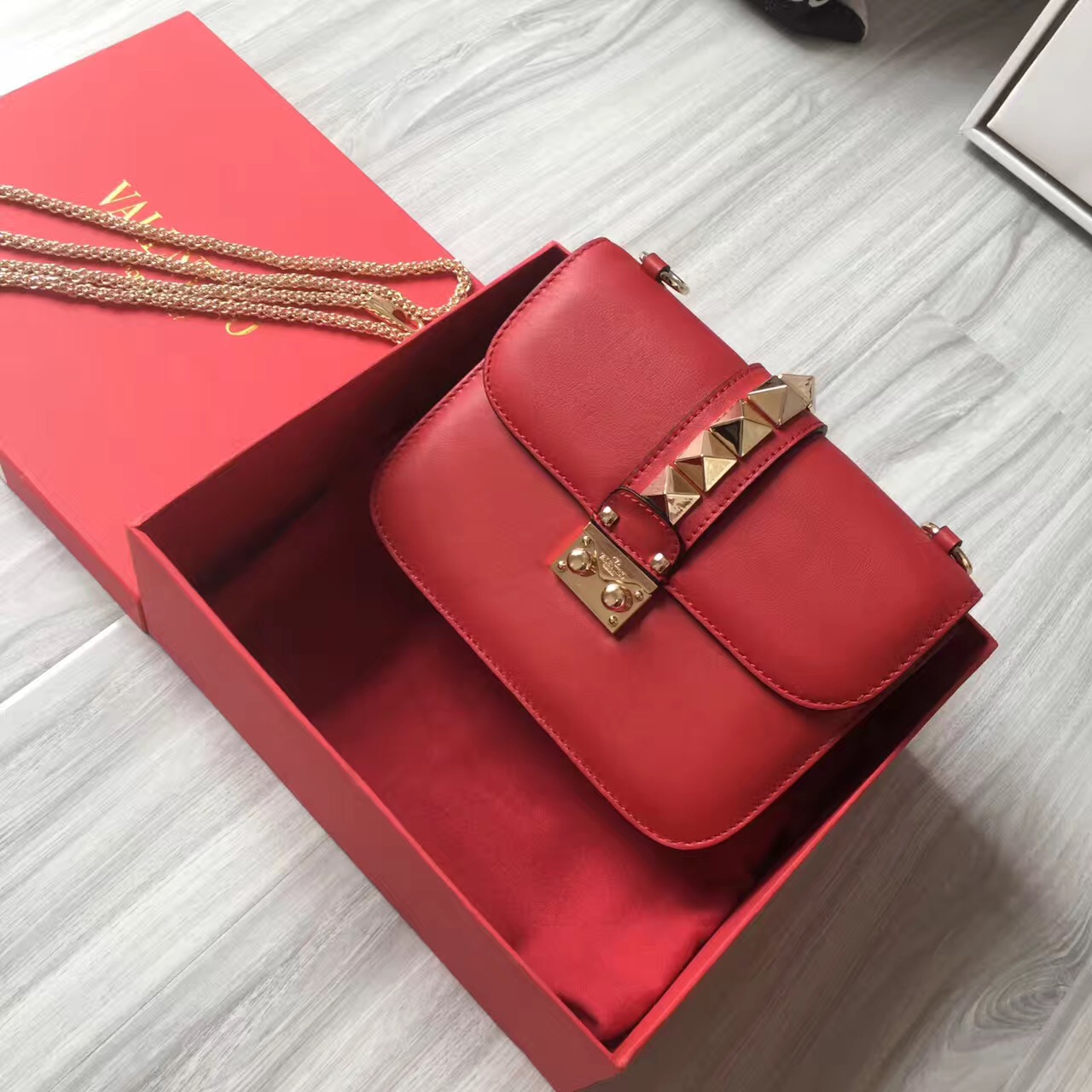 valentino small red body chain cross handbags