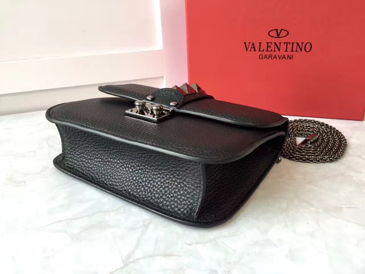 valentino small black body chain cross handbags