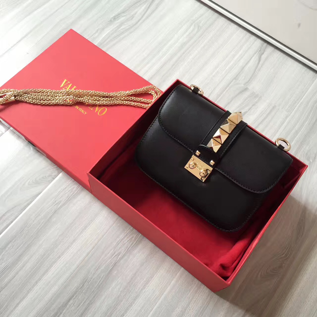 valentino black small body chain cross handbags