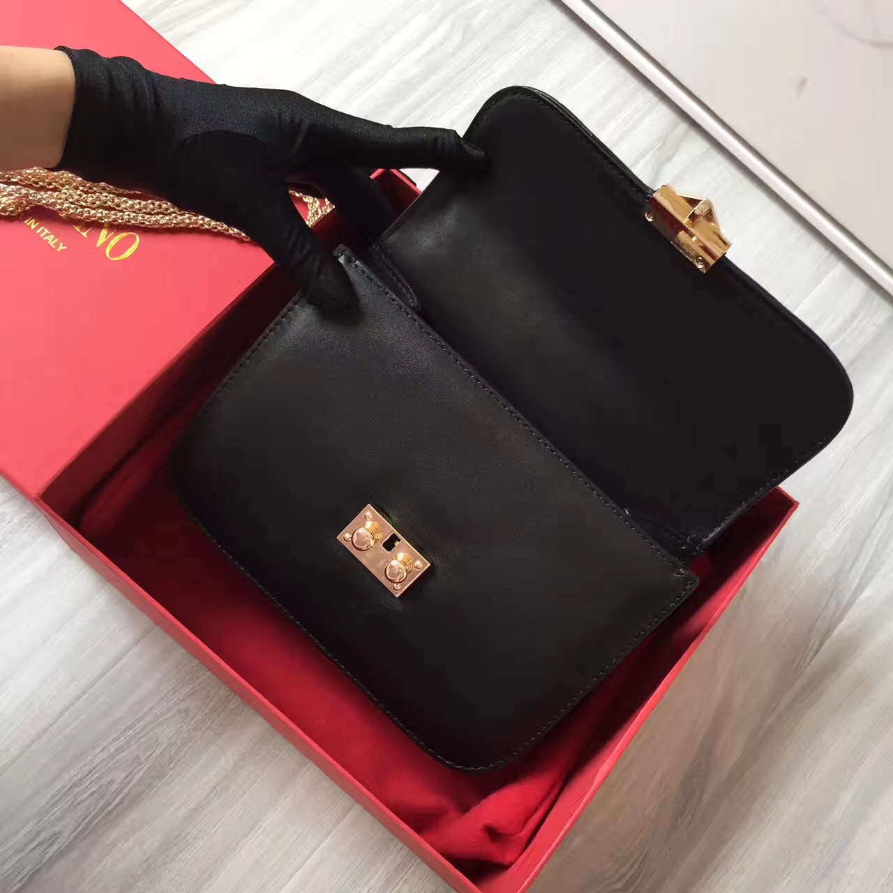 valentino black small body chain cross handbags