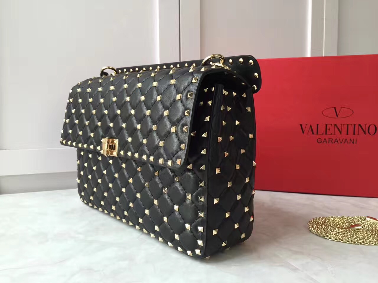 valentino large rockstud black tote shoulder handbags