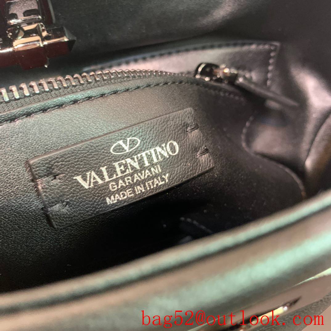 Valentino Large Roman Stud The Handle Bag in Nappa Leather Black