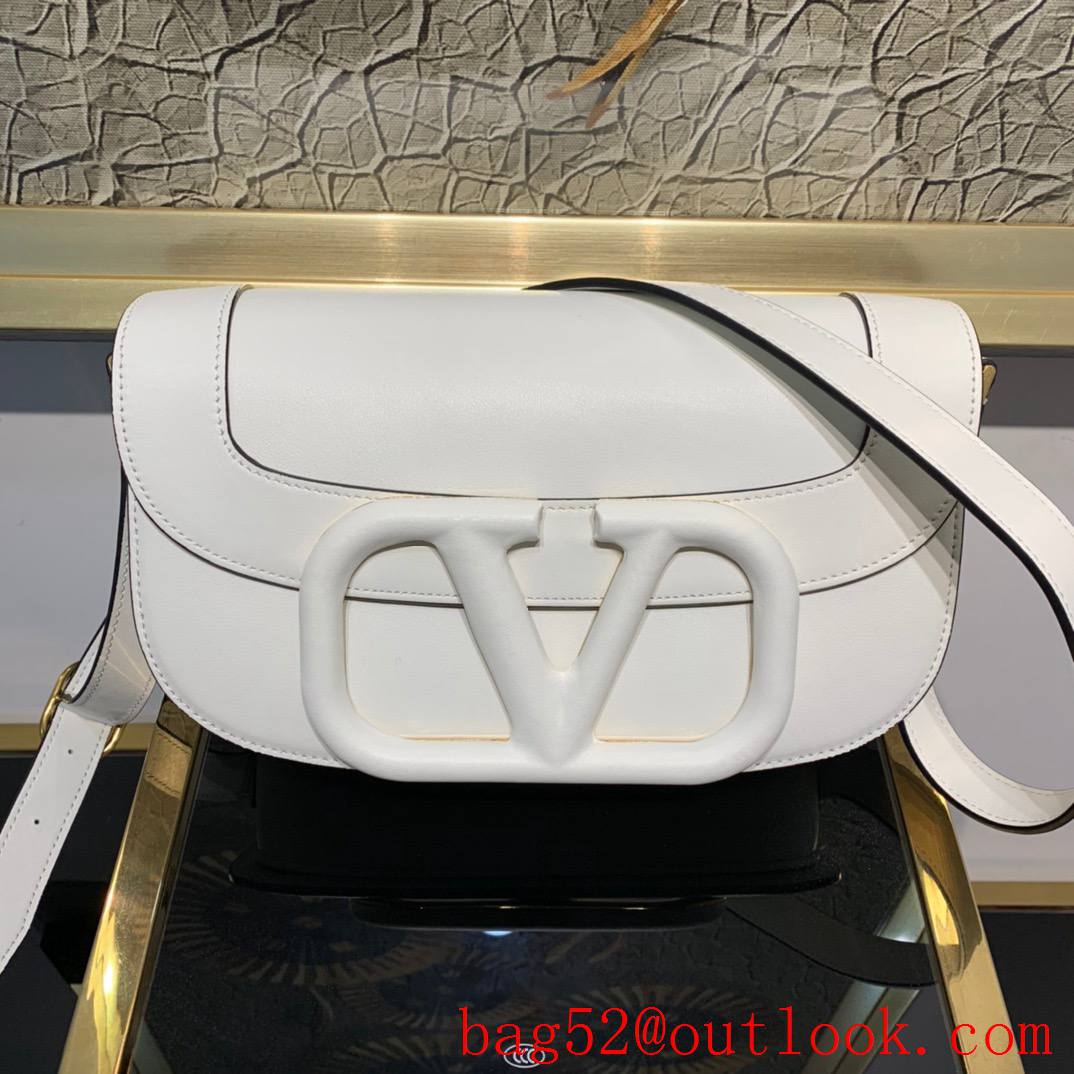 Valentino SuperVee Calfskin Crossbody Bag Leather Handbag White