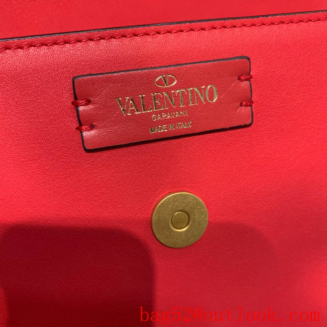 Valentino SuperVee Calfskin Crossbody Bag Leather Handbag Red