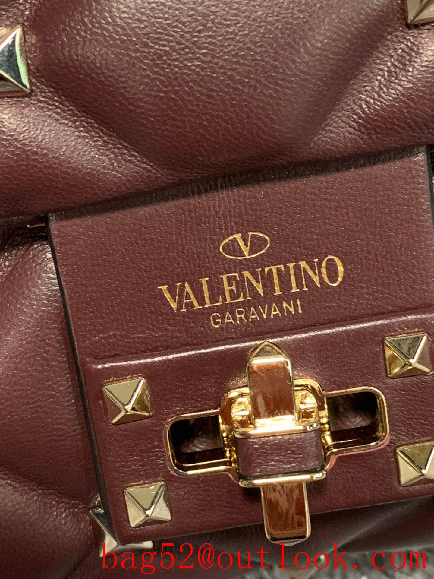 Valentino Candystud Shoulder Bag with Chain Handbag Coffee