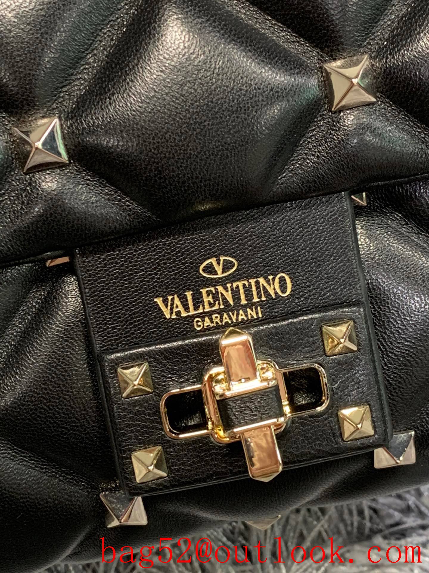 Valentino Candystud Shoulder Bag with Chain Handbag Black