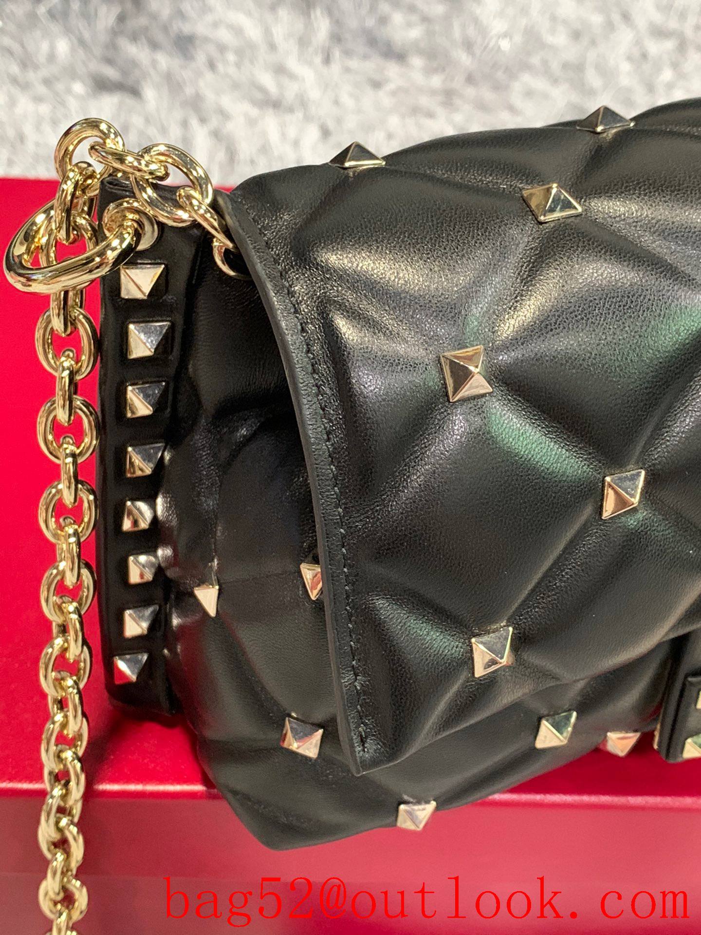 Valentino Candystud Shoulder Bag with Chain Handbag Black