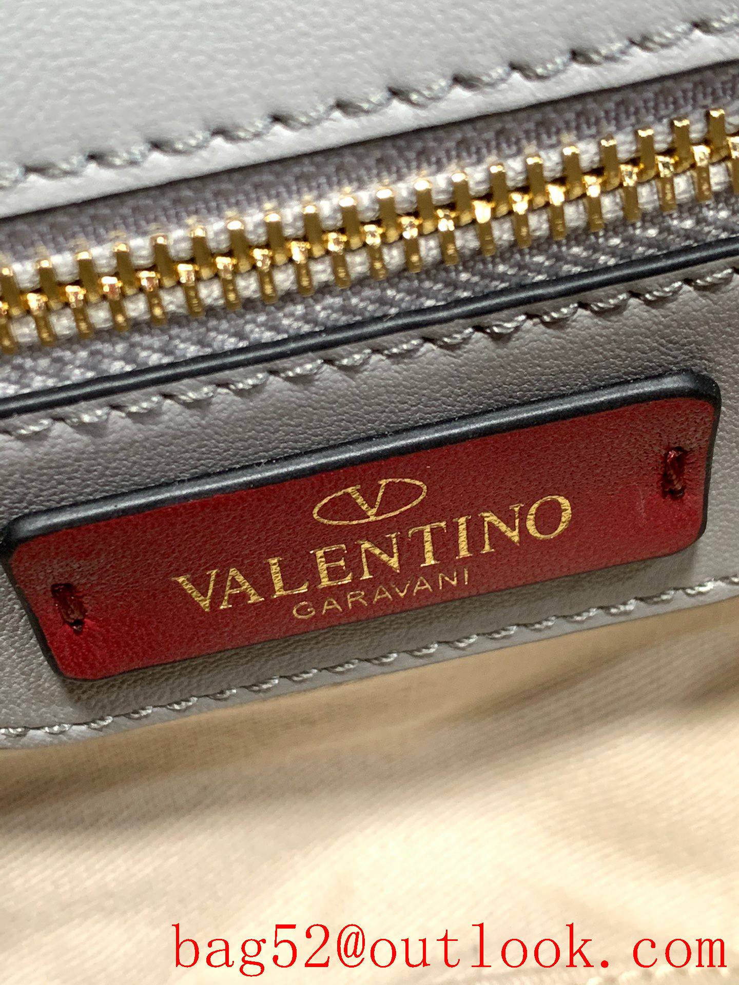 Valentino Candystud Shoulder Bag with Chain Handbag Gray