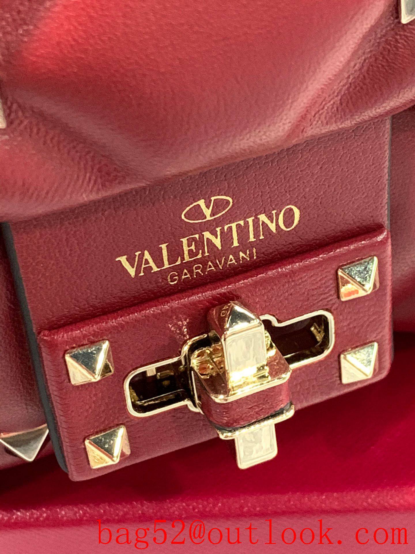 Valentino Candystud Shoulder Bag with Chain Handbag Red