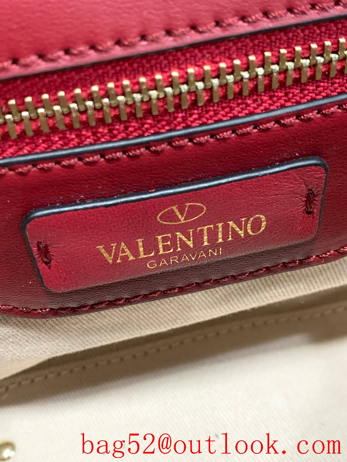 Valentino Candystud Shoulder Bag with Chain Handbag Red