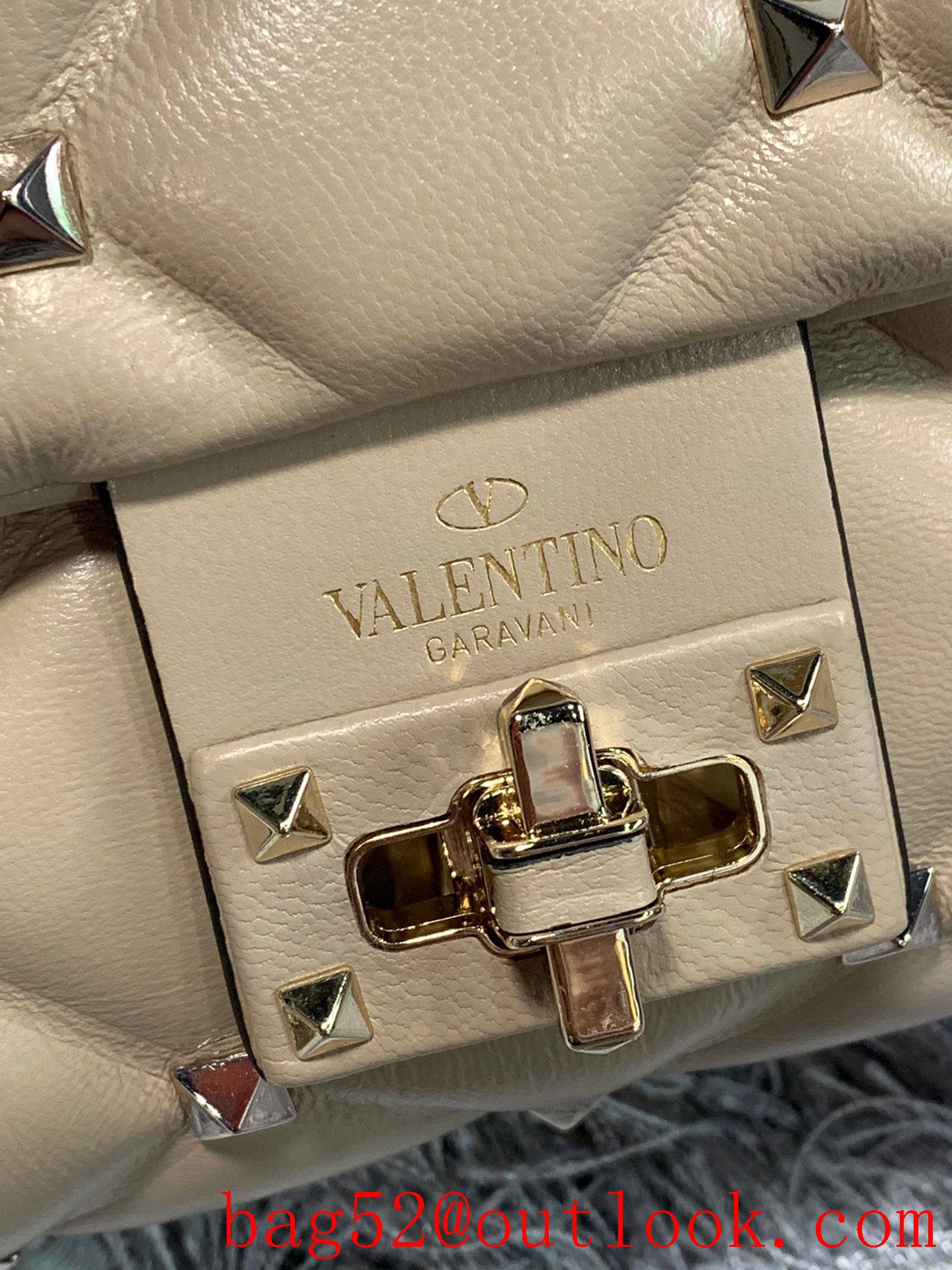 Valentino Candystud Shoulder Bag with Chain Handbag Beige