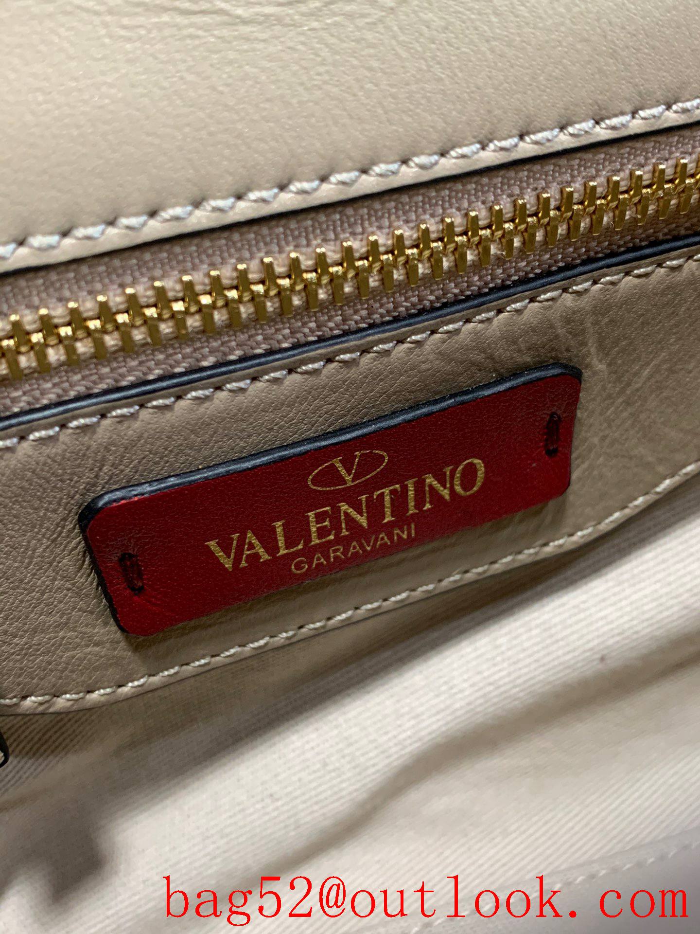 Valentino Candystud Shoulder Bag with Chain Handbag Beige