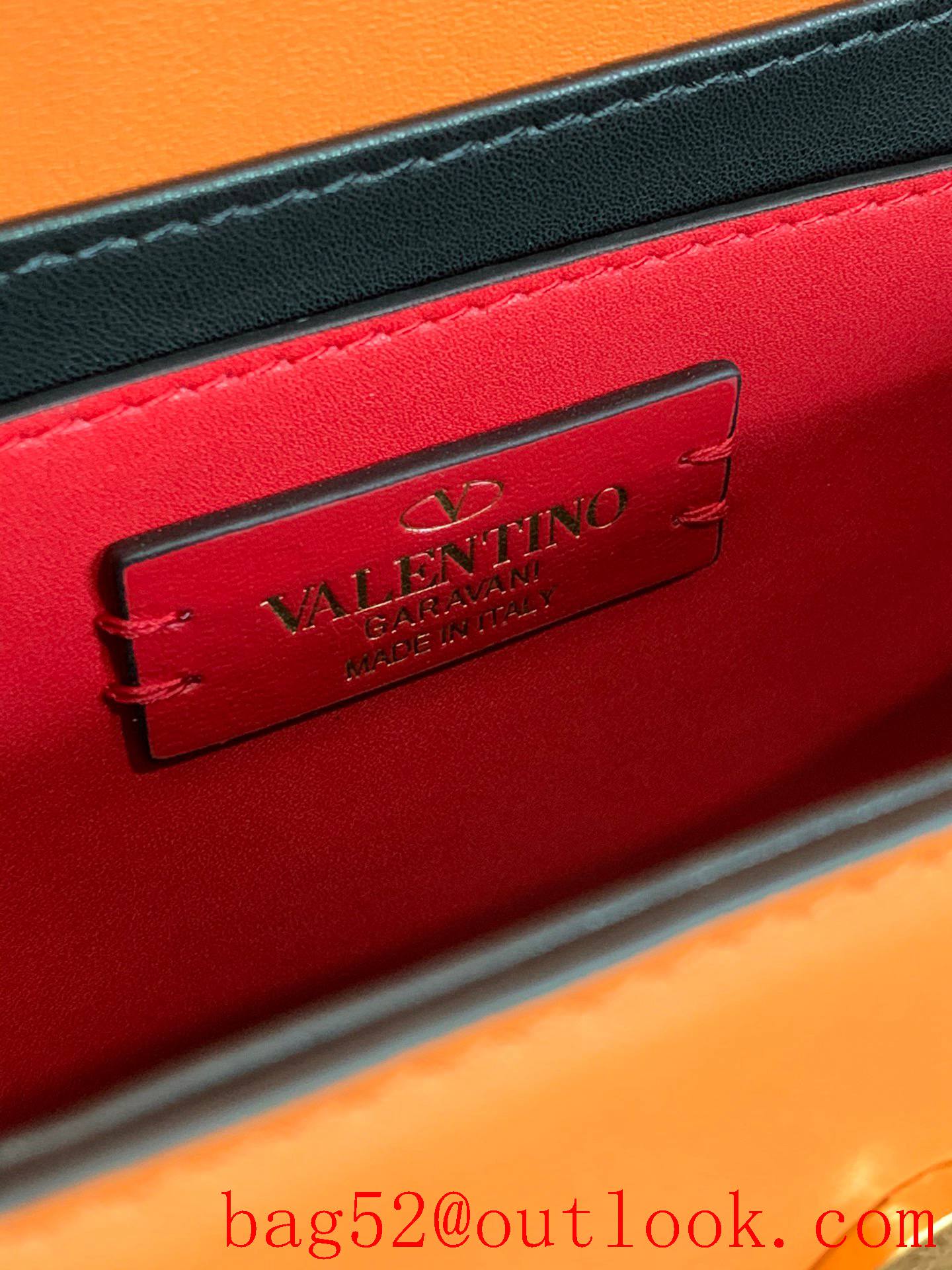 Valentino Small SuperVee Calfskin Crossbody Bag Handbag Orange