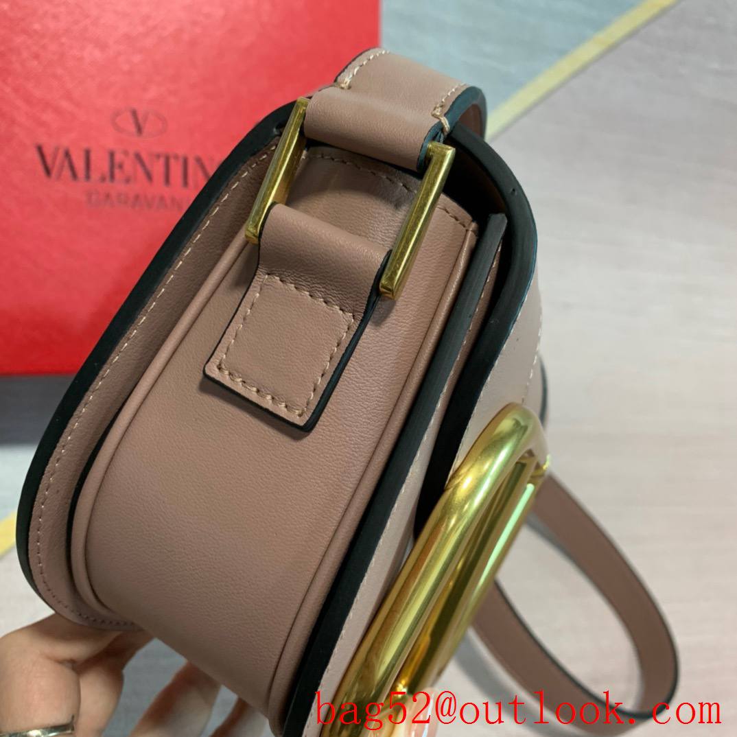 Valentino Small SuperVee Calfskin Crossbody Bag Handbag Apricot