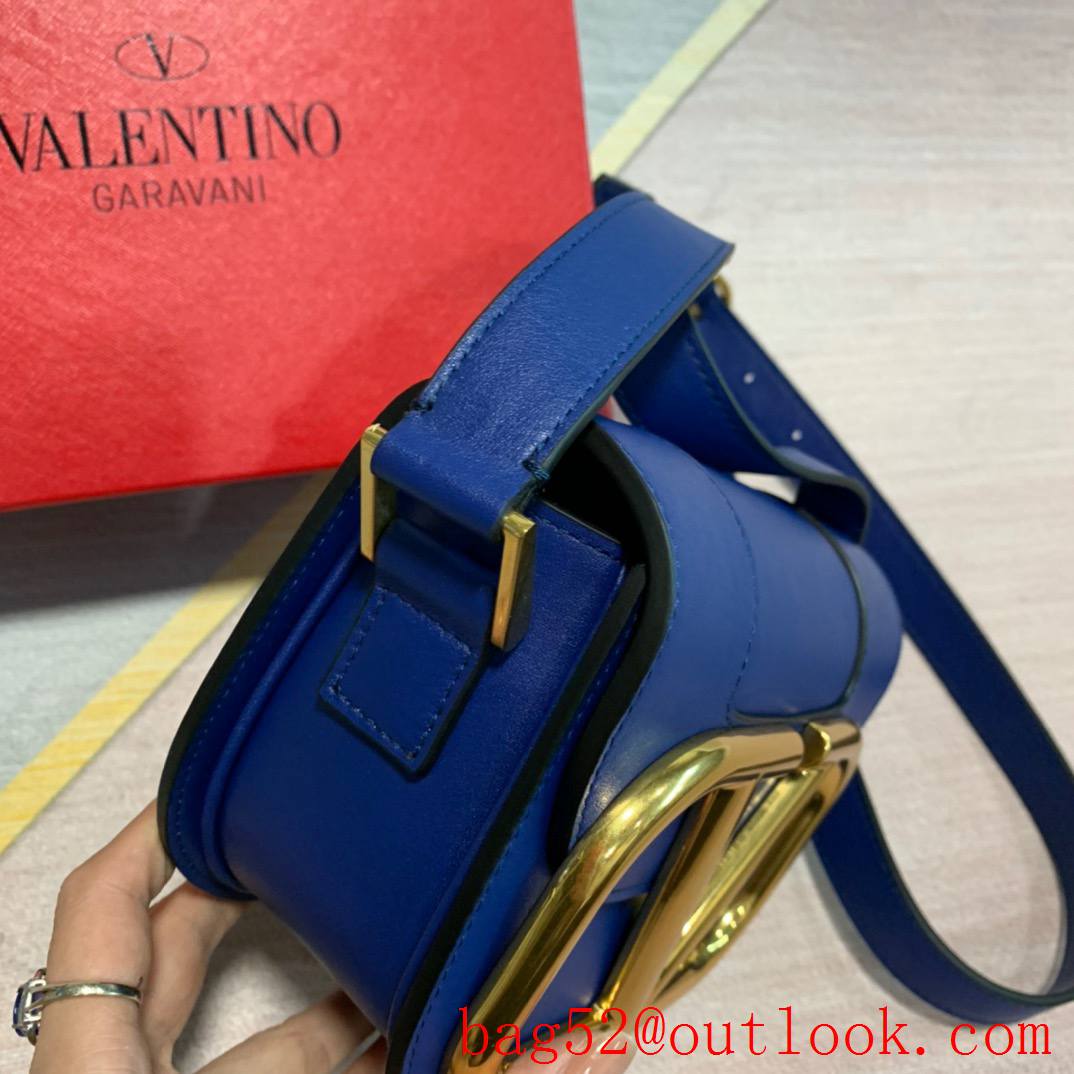 Valentino Small SuperVee Calfskin Crossbody Bag Handbag Navy