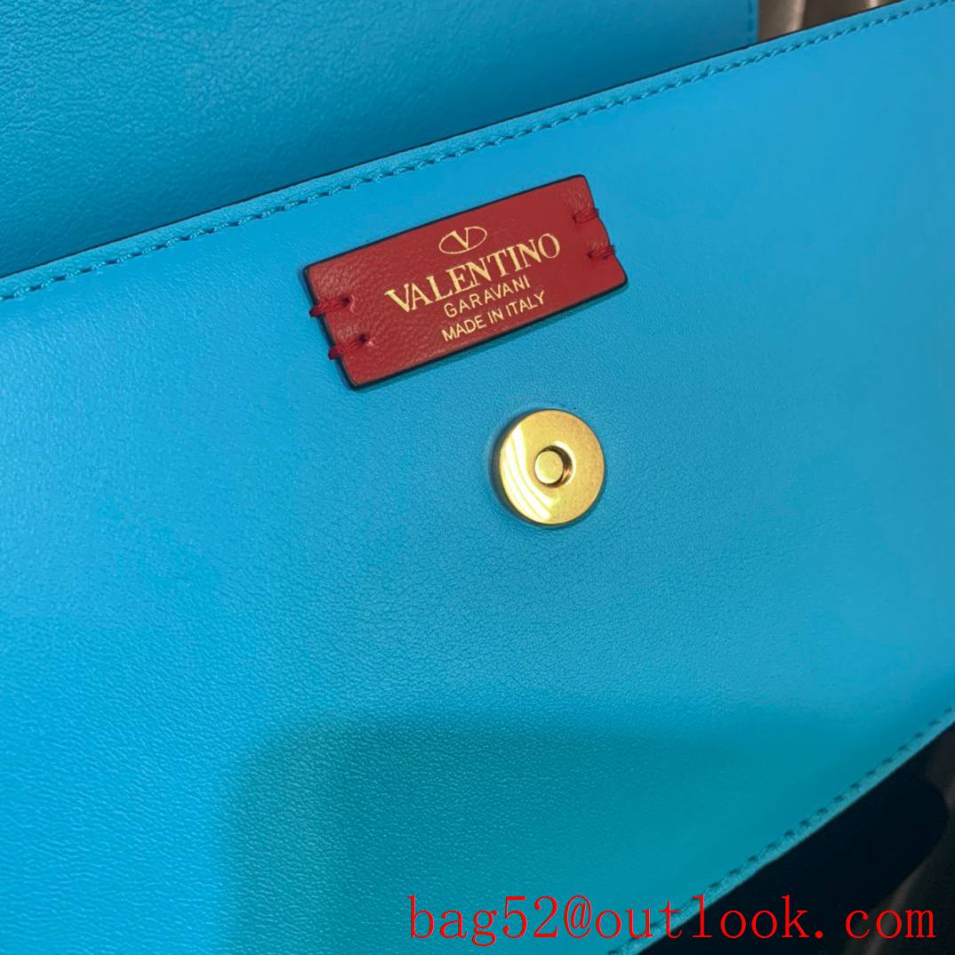 Valentino SuperVee Calfskin Crossbody Bag Shoulder Handbag Blue