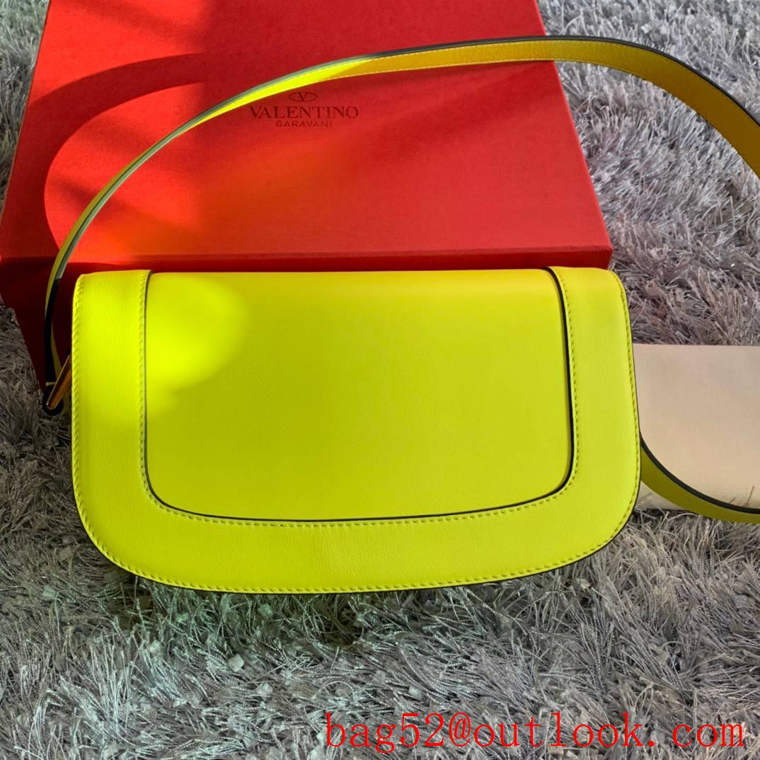 Valentino SuperVee Calfskin Crossbody Bag Shoulder Handbag Yellow