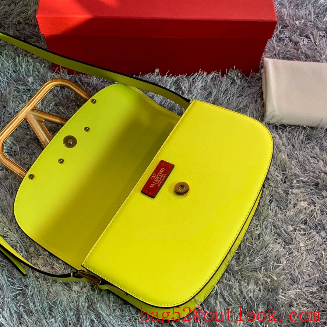 Valentino SuperVee Calfskin Crossbody Bag Shoulder Handbag Yellow