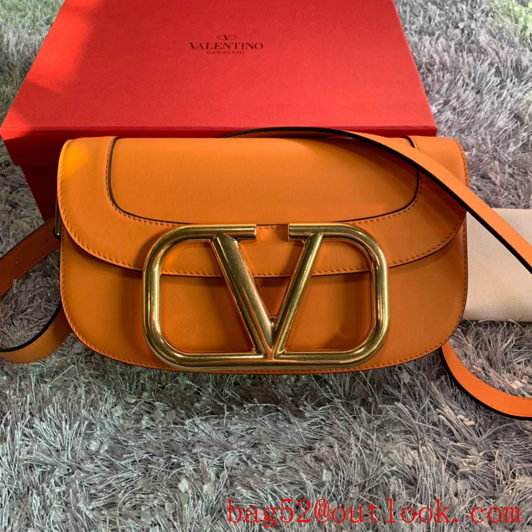 Valentino SuperVee Calfskin Crossbody Bag Shoulder Handbag Orange