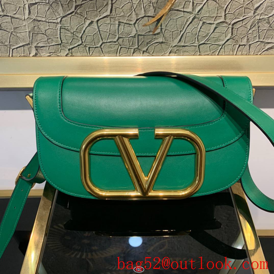 Valentino SuperVee Calfskin Crossbody Bag Shoulder Handbag Green