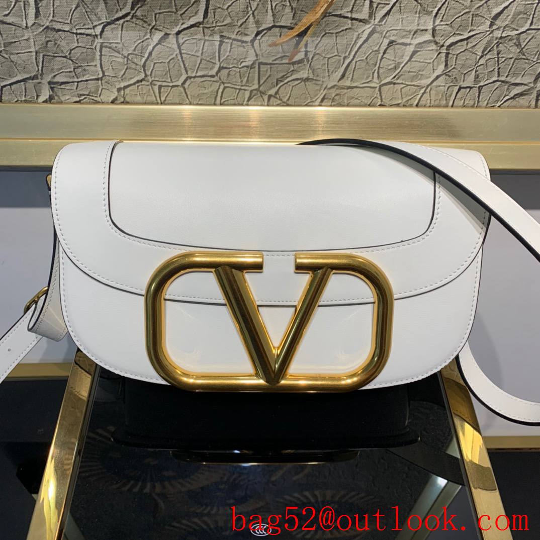 Valentino SuperVee Calfskin Crossbody Bag Shoulder Handbag White