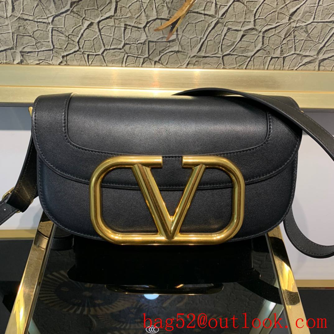 Valentino SuperVee Calfskin Crossbody Bag Shoulder Handbag Black