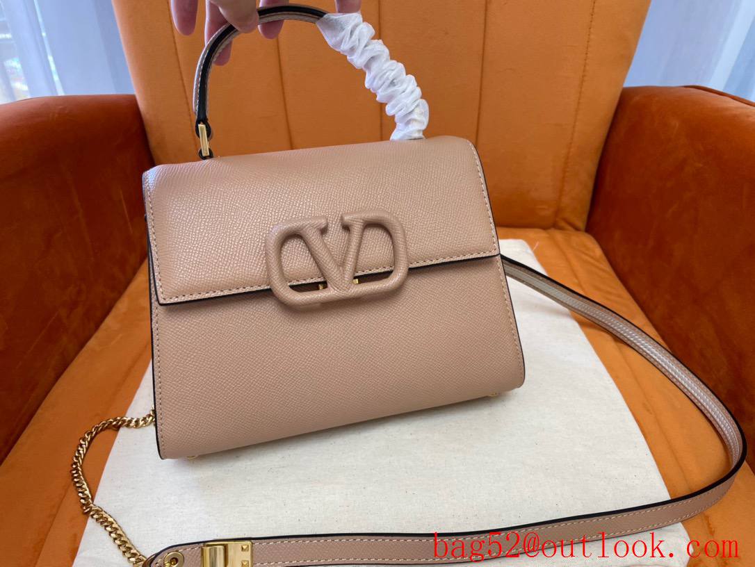 Valentino Garavani VSLING Calfskin Handbag Tote Bag Tan