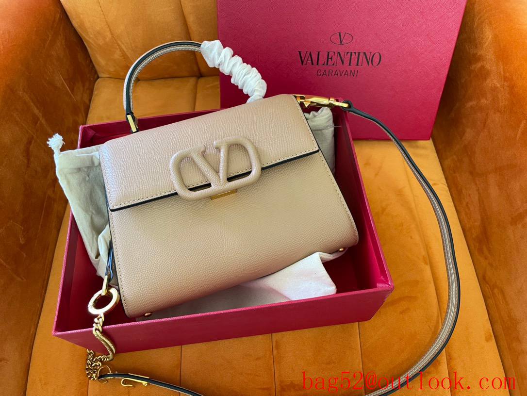 Valentino Garavani VSLING Calfskin Handbag Tote Bag Tan