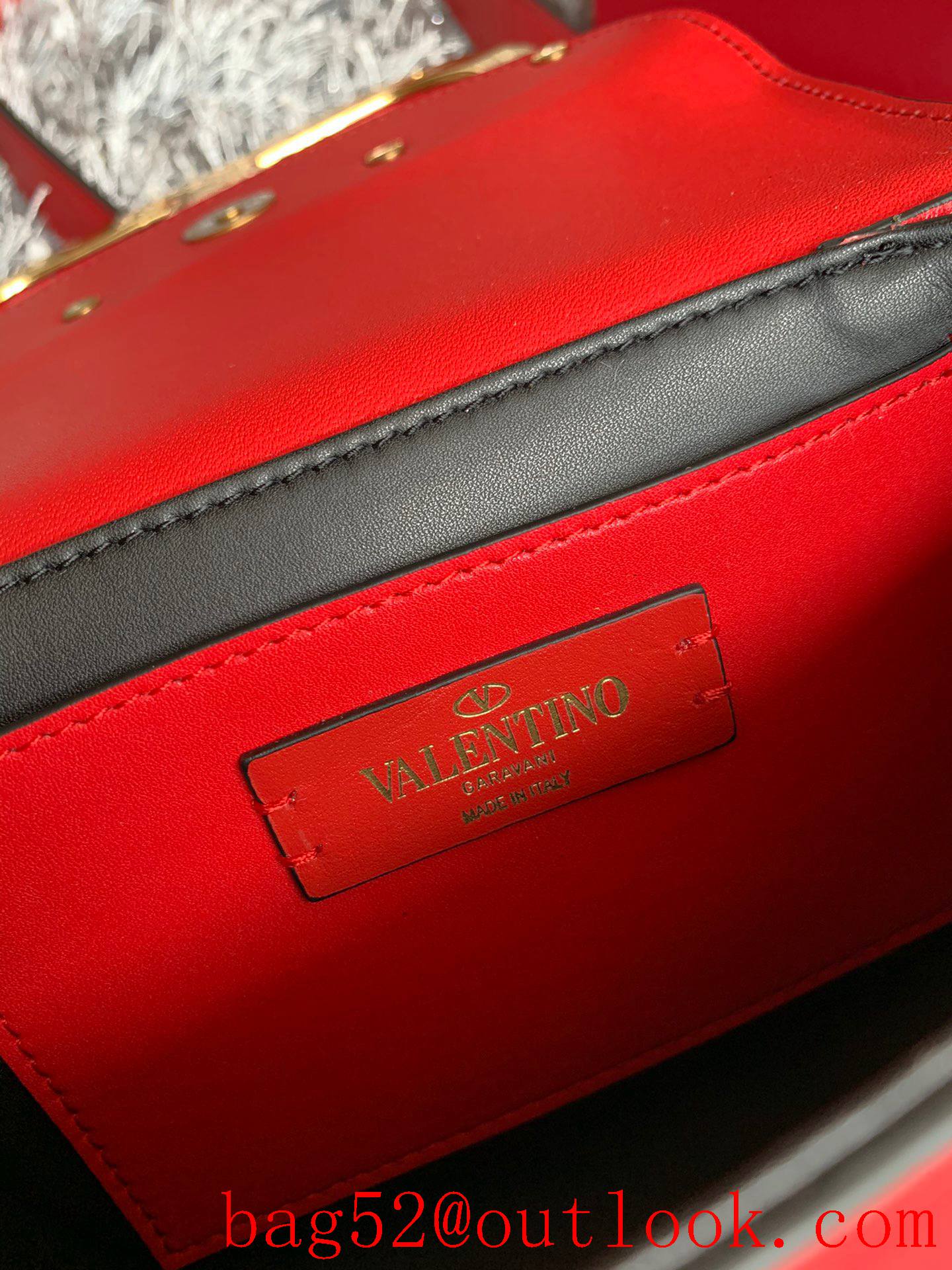 Valentino Small SuperVee Calfskin Crossbody Bag Red Handbag 