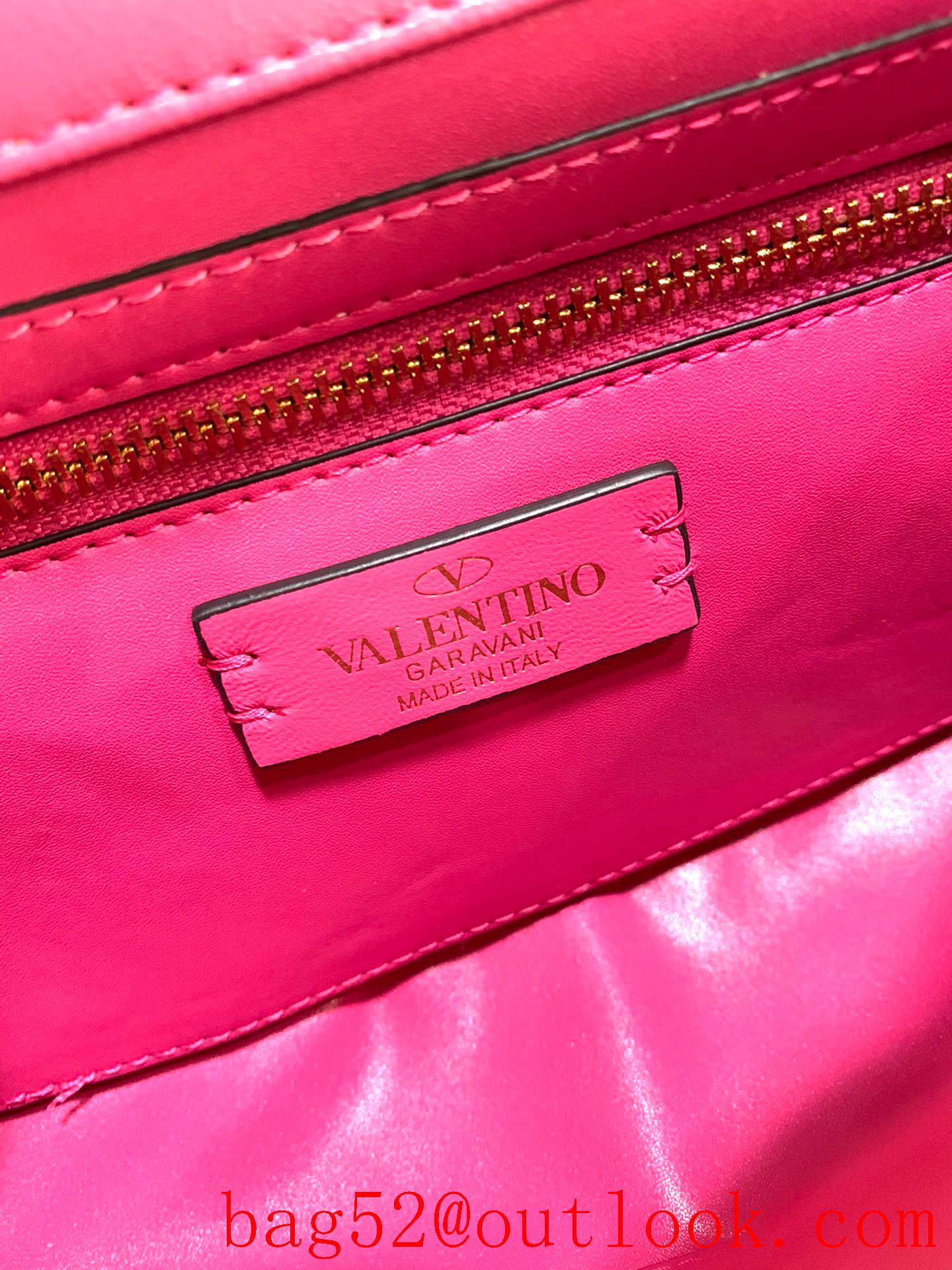 Valentino Medium Roman Stud Shoulder Bag with Chain Rose