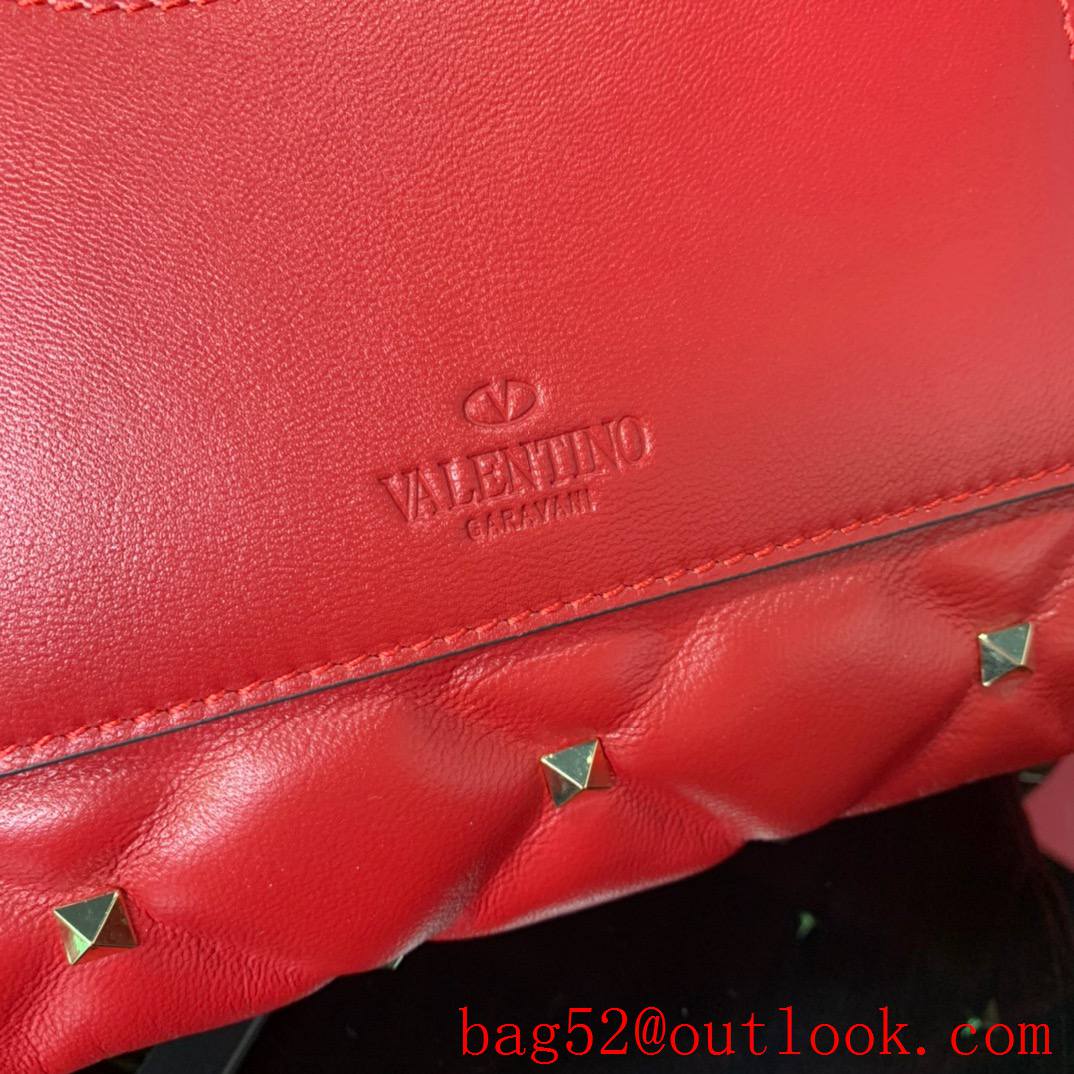 Valentino Candystud Real Leather Bag Handbag Red