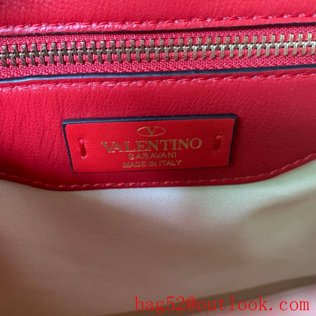 Valentino Candystud Real Leather Bag Handbag Red